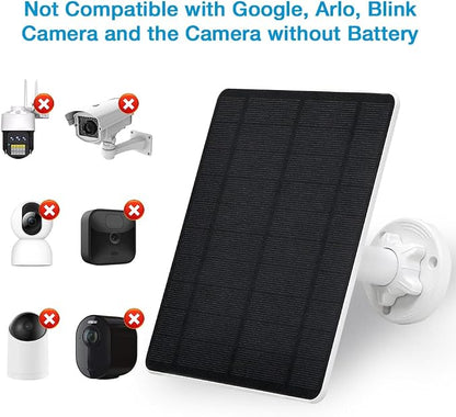 Solar Panel for Security Camera, 5W USB Solar Panel for Cameras DC 5V, Camera