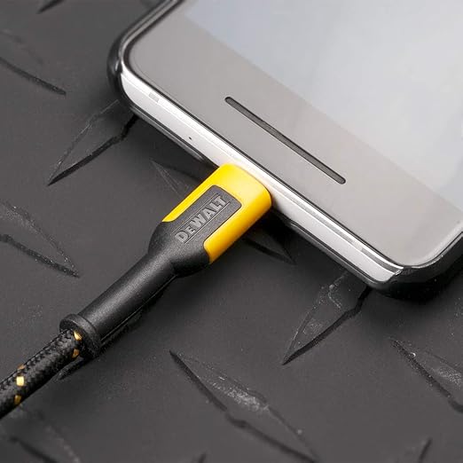 DEWALT Heavy Duty USB to Micro-USB Cable, Jobsite Micro USB Connector Cable