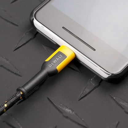 DEWALT Heavy Duty USB to Micro-USB Cable, Jobsite Micro USB Connector Cable