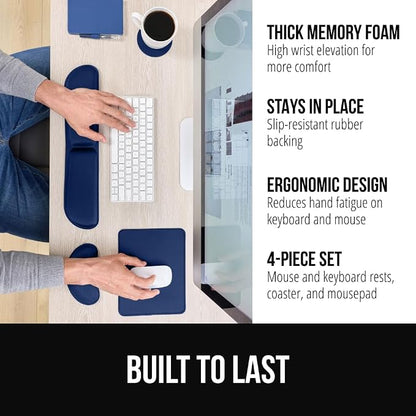 GORILLA GRIP Silky Gel Memory Foam Keyboard Wrist Rest and Mouse Pad