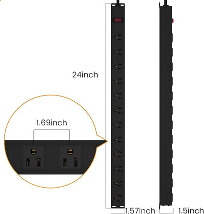 12 Outlet Long Power Strip Surge Protector