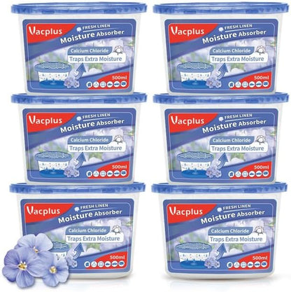 Vacplus Moisture Absorbers 6 Pack, 10.5 Oz Portable Humidity Absorber Boxes