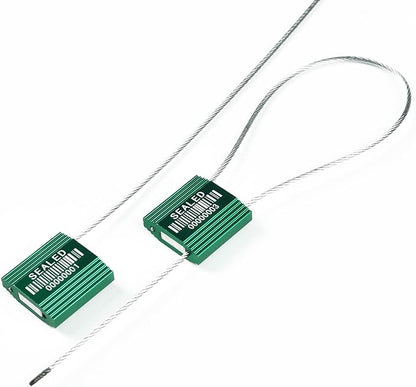 100 Green Steel Cable Seals