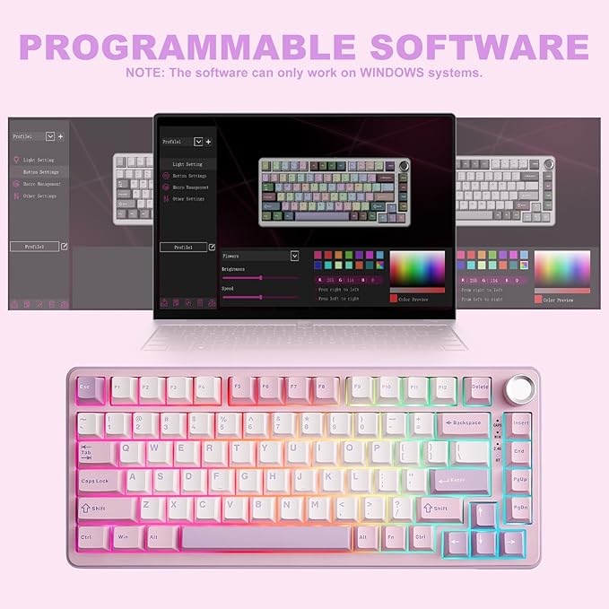 YUNZII B75 PRO Wireless Mechanical Keyboard, 75% Layout