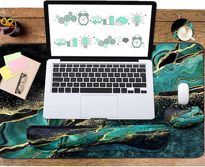 Keyboard Mouse Pad Set, Extended Mouse Pad+Keyboard Wrist Rest Support