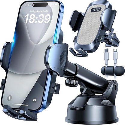 HTU 2025 Upgraded Car Phone Holder 【Safety Certs & No Smell】 Cell Phone Holder