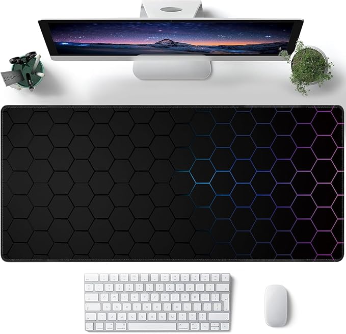 Hexagon Honeycomb Large Mouse Pad, Gaming Keyboard Desk Pad, Extended Mouse Mat