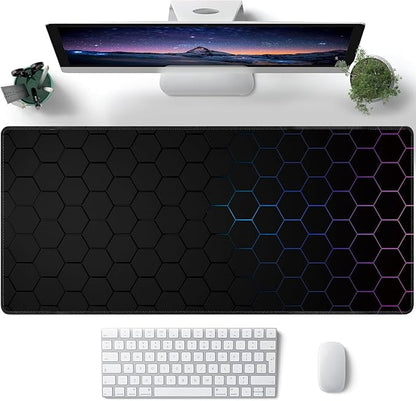 Hexagon Honeycomb Large Mouse Pad, Gaming Keyboard Desk Pad, Extended Mouse Mat