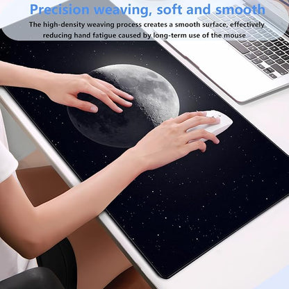 Moon Mouse Pad Sci-fi Galaxy Desk Mat Extended XL Large Gaming Mousepad Dark