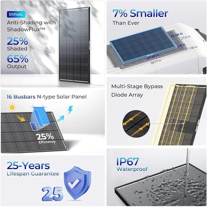 400 Watt Solar Panel, 25% High-Efficiency, Solar Panels Charger