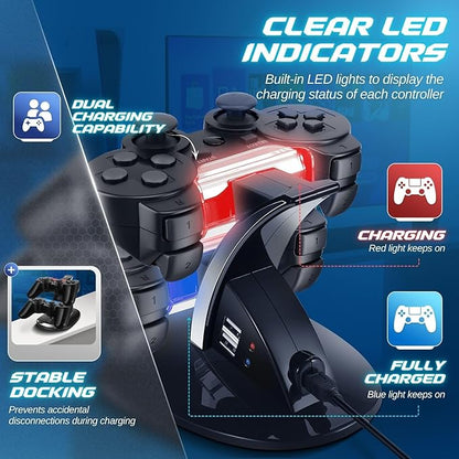 TNP Compatible with PS3 Controller Charger Stand