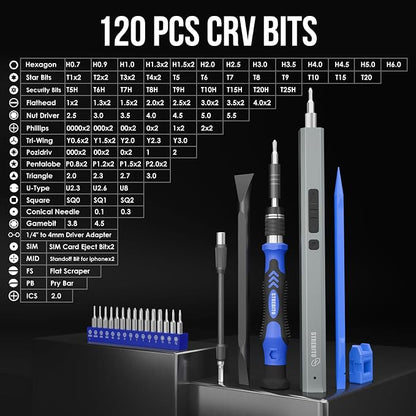 STREBITO Electric Screwdriver, 144-in-1 Precision Screwdriver Set, 120 Magnetic