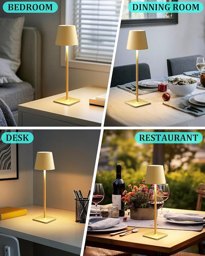 2 Pack Rechargeable Table Lamps, Outdoor Table Lights, Waterproof, Portable