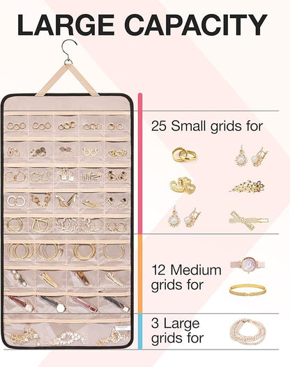BAGSMART Hanging Jewelry Organizer Storage Roll