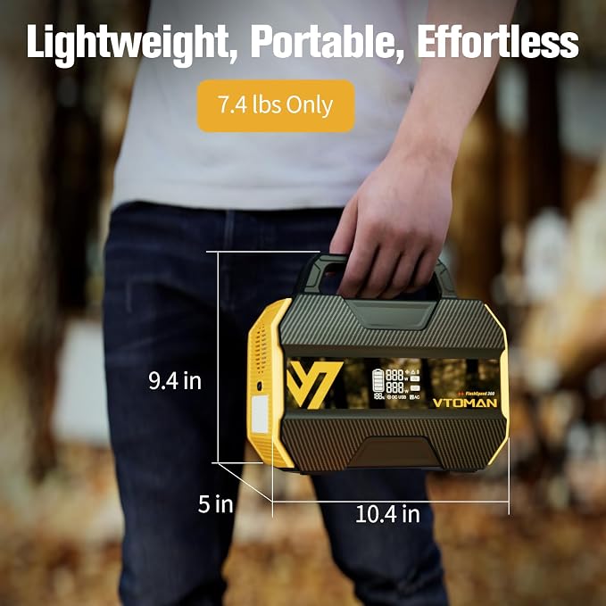 VTOMAN FlashSpeed 300 Portable Power Station 300W, 230Wh Solar Generator
