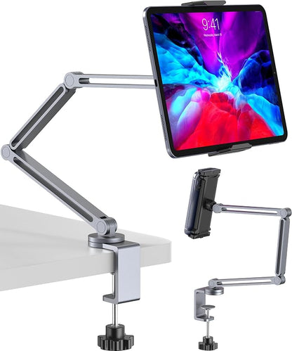 Tablet Arm Mount with Super Grip, Adjustable Foldable Holder & Heavy Duty