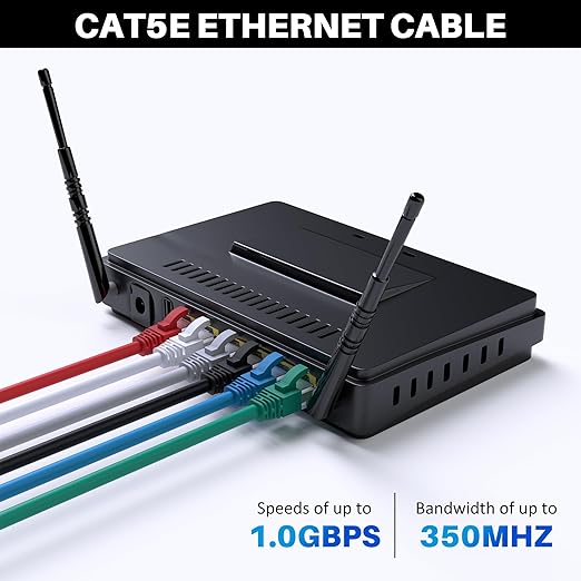 Cat5e Ethernet Cable 125 FT, Long Cat 5e Internet Cable, Standard RJ45 Connector