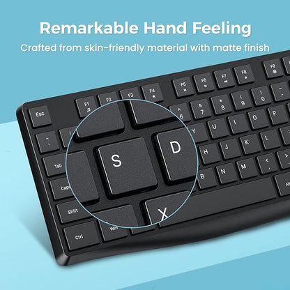 Lovaky MK98 Wireless Keyboard, 2.4G Ergonomic, Computer Keyboard, Enlarged