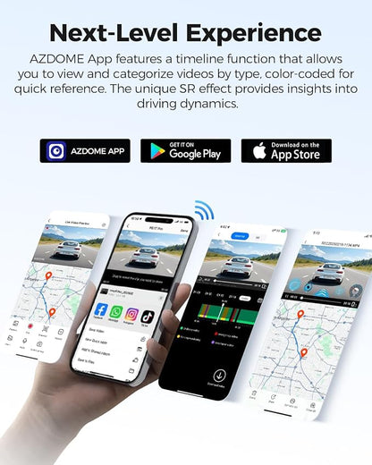 AZDOME PG17 Pro Mirror Dash Cam Front and Rear