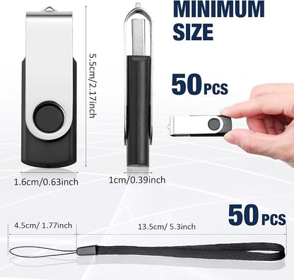 Aoriher 50 Pack USB 2.0 Flash Drives Bulk, Portable USB Thumb Drives