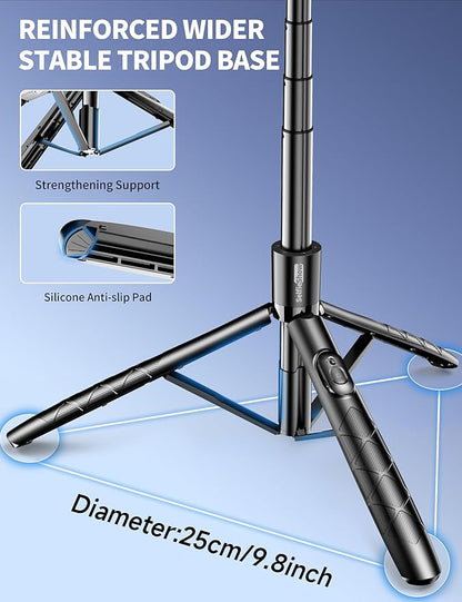Aluminum 71" Phone Tripod with Remote, Extendable & Compatible with iPhone