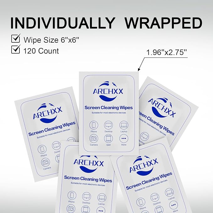 Screen Wipes for Electronics, Car Screen Cleaner, Lens Wipes Individually