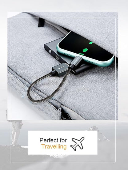 CableCreation Short iPhone Charger Cable 0.5FT/0.15m, USB A to Lightning Cable
