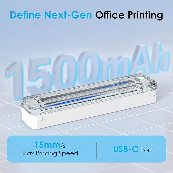 Portable Thermal Printer, Home Use, Office&School – Supports 8.5" x 11" US