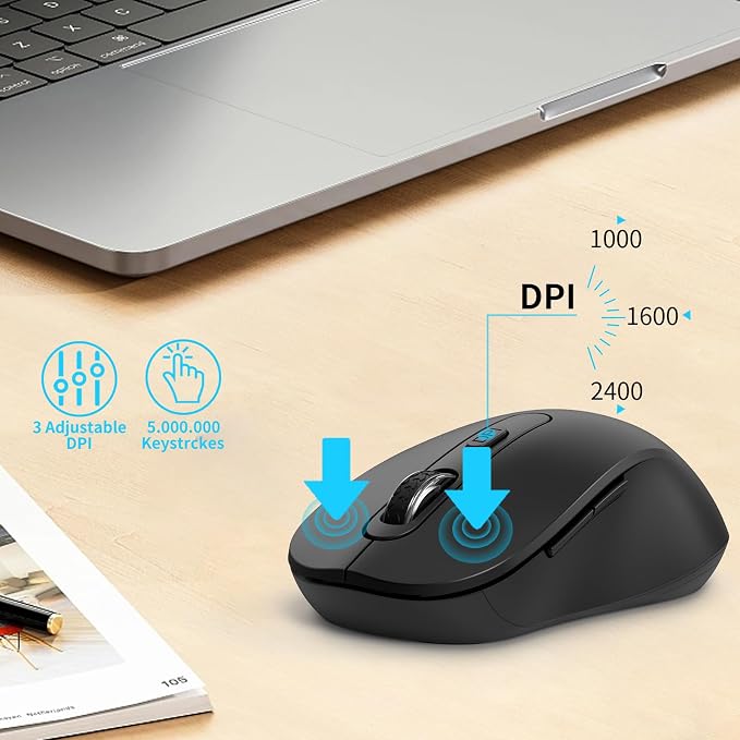 Wireless Mouse for Laptop, Chromebook, Silent Wireless Mouse