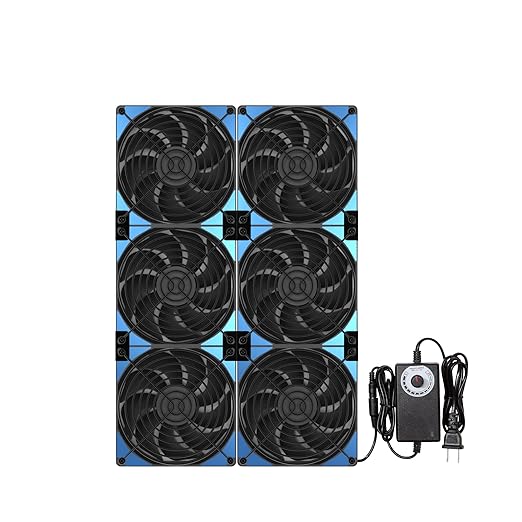 120mmx6 720mm Adjustable Computer PC Vent Fans 3V-12V Speed Controller