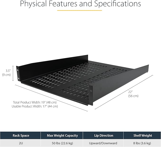 StarTech.com 2U Server Rack Shelf