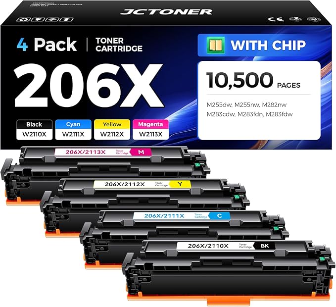 206X Toner Cartridge Set 4-Pack High Yield Replacement
