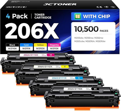 206X Toner Cartridge Set 4-Pack High Yield Replacement