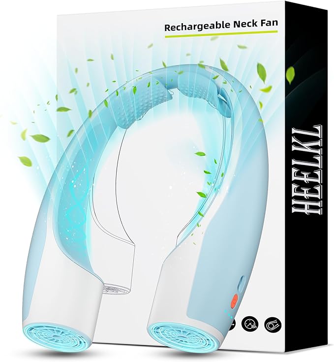 AI Neck Fan, 4 Speeds Adjustable Portable Personal Fan Rechargeable, 4000 mAh