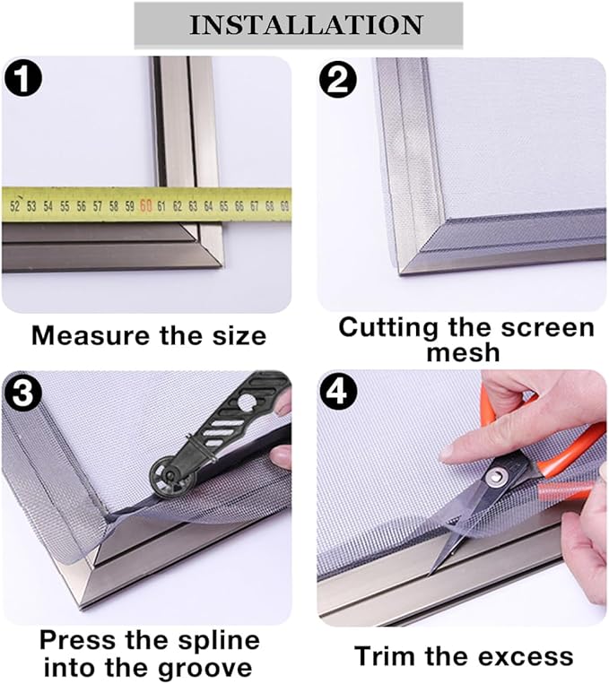 48inch*100ft Window Screens Replacement, Cuttable Fiberglass Roll Screens Door