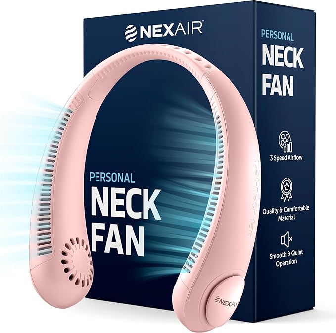 Portable Neck Fan -3 Speed Rechargeable Bladeless Neck Cooler, Personal Neck Fan