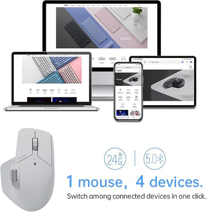 Rapoo MT760 Multi-Device Wireless Mouse, 11 Programmable Buttons, 4K DPI