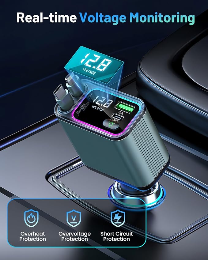 4 in 1 Retractable Car Charger