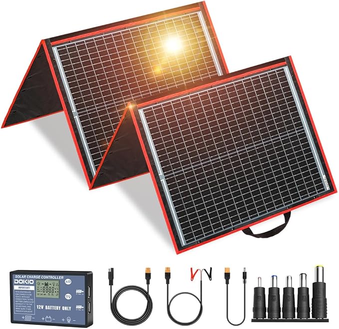 DOKIO 150W Portable Foldable Solar Panel Kit,