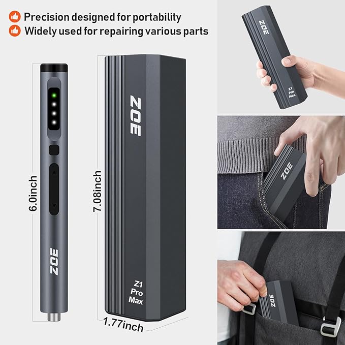ZOE Electric Screwdriver, Mini Precision Screwdriver Set Cordless Screw driver
