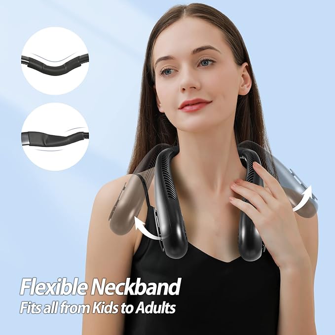 AMACOOL Bladeless Neck Fan Portable Personal Fan 5000mAh Rechargeable Battery