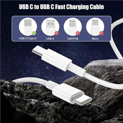 3-Pack 60W USB C to USB C Cable, Type C to Type C Cable, Fast Charging Cable