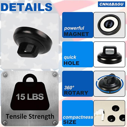 Magnetic Cable Clips Multipurpose Zip Ties Mount Base Holder Black Wire Cable