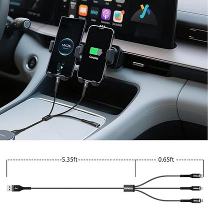 Multi Charging Cable 2Pack 6FT, 3 in 1 Charger Cable Braided Universal Phone
