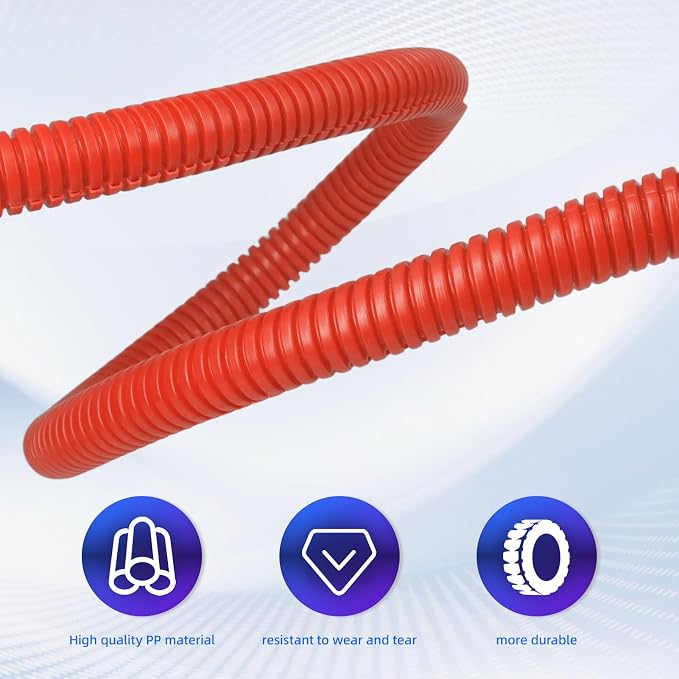 Split Wire Loom Tubing, 25ft Cord Protectors from Pets No Chew, Flexible Wire