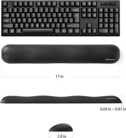 UnivoColors Design-Wave Set of Wrist Rest, Artificial Sheepskin+Memory
