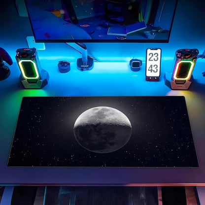 Moon Mouse Pad Sci-fi Galaxy Desk Mat Extended XL Large Gaming Mousepad Dark
