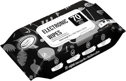 Air Jungles Electronic Wipes Screen Cleaning 70 Count, Quick Dry, Extra Large