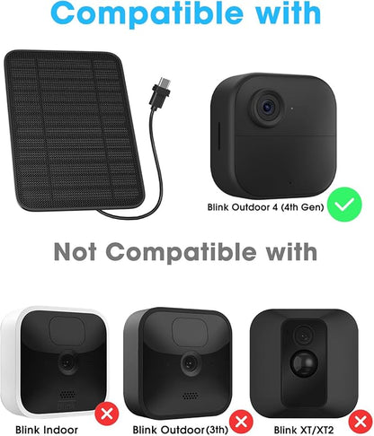 5W Solar Panel for Blink Camera Outdoor, Solar Panel Charger