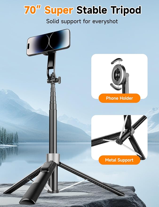 Magnetic Phone Tripod, Portable Cellphone Stand